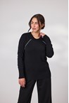 STITCH SWEATER - black/ivor